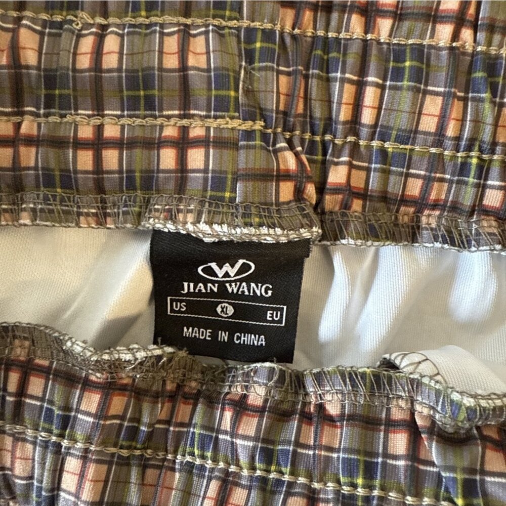 Jian Wang Track Suit Mens 2XL Plaid 2 Piece Set Jacket Pants New Without Tag(F35 - Picture 9 of 11